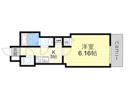 グランパシフィック今里駅前(1K/3階)の間取り写真