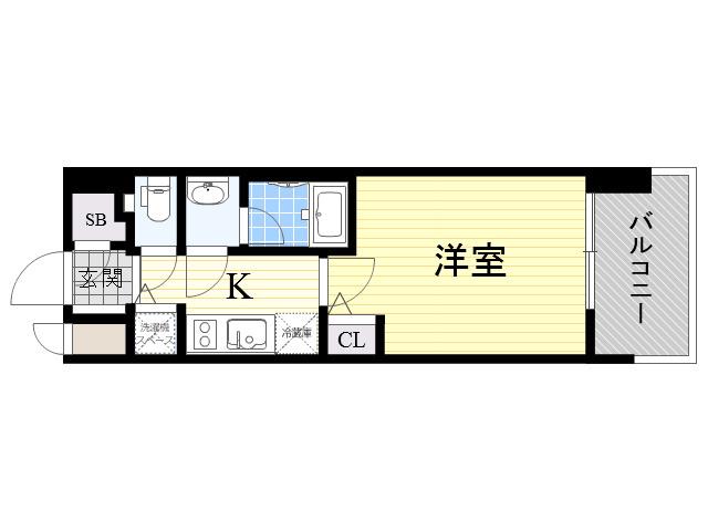LA DOUCEUR北巽(1K/6階)の間取り写真