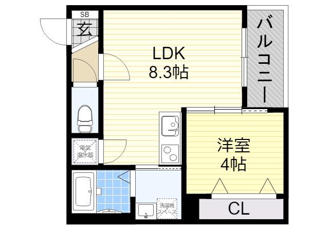 F MIRAI BLISS(1LDK/1階)の間取り写真