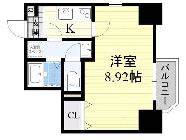 プレミエール西田辺(1K/7階)の間取り写真