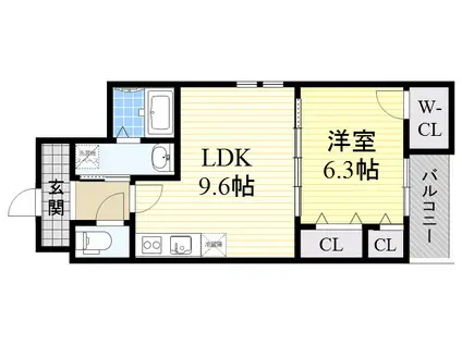 FUJIPALACE 桜 西今川Ⅱ番館(1LDK/2階)の間取り写真