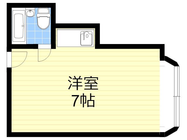 フォーリブスイン西田辺(ワンルーム/3階)の間取り写真