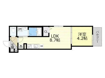 F ASECIA VAGUE(1LDK/2階)の間取り写真