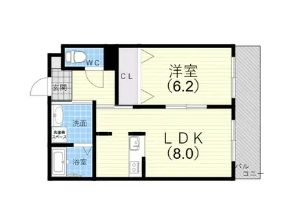 シロハイヌ文の里(1LDK/2階)の間取り写真