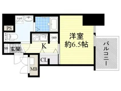 エスライズ御堂筋本町(1K/11階)の間取り写真