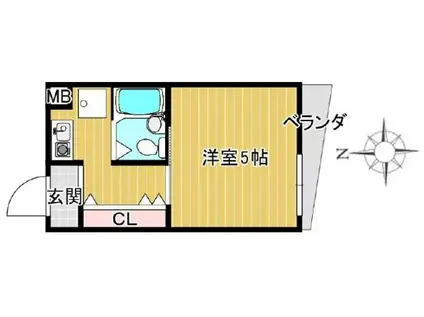 ピノ武庫之荘(1K/3階)の間取り写真