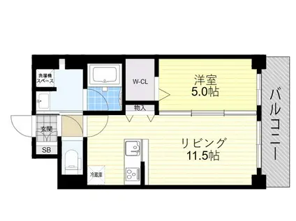 BROU福島(1LDK/7階)の間取り写真