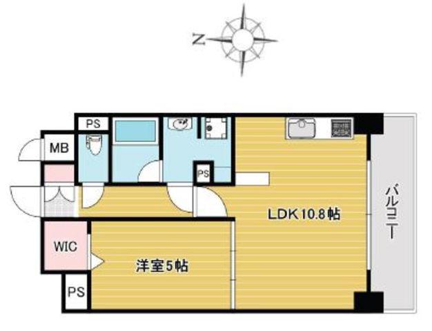 BROU福島(1LDK/2階)の間取り写真