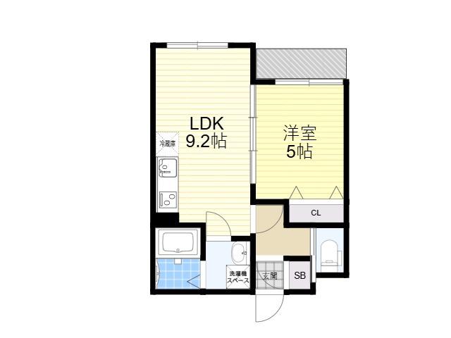 セレニティ加美南A棟(1LDK/1階)の間取り写真