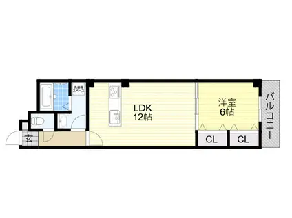 シナジー北田辺(1LDK/5階)の間取り写真