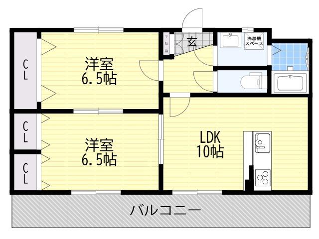 グランルージュ(2LDK/1階)の間取り写真