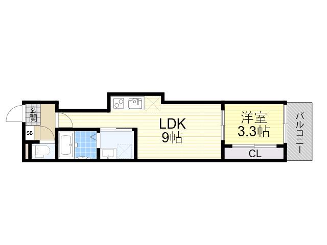 ハーモニーテラス田島(1LDK/3階)の間取り写真