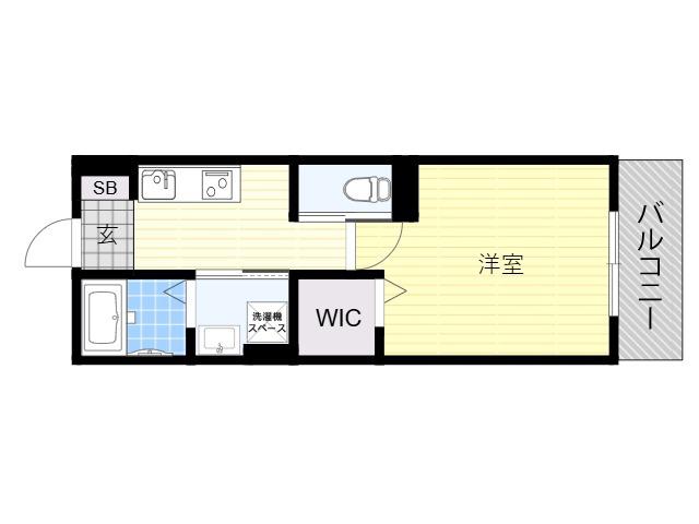 BELLEVUE生野西ANNEX(1DK/3階)の間取り写真