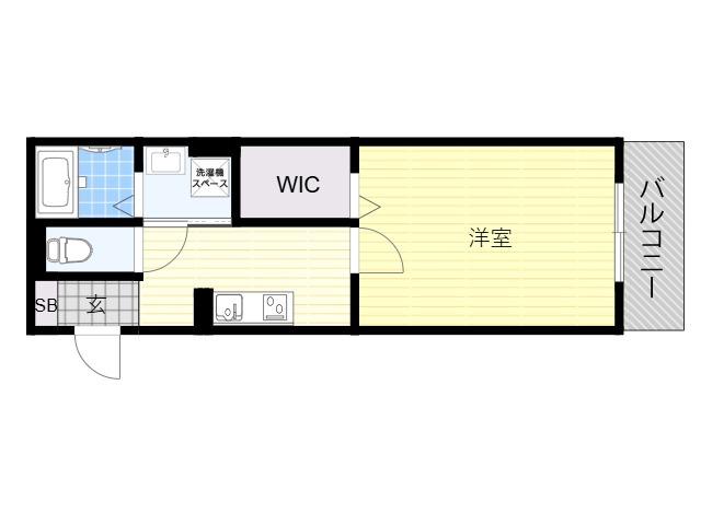 BELLEVUE生野西ANNEX(1DK/3階)の間取り写真