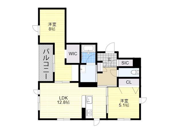 シャーメゾン 日想館(2LDK/2階)の間取り写真