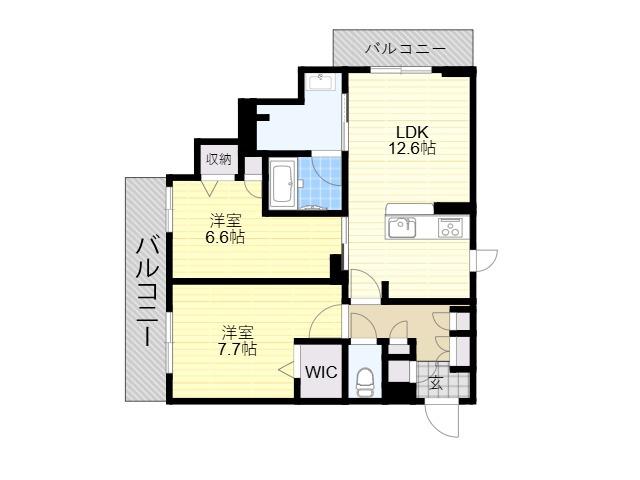 シャーメゾン 日想館(2LDK/3階)の間取り写真