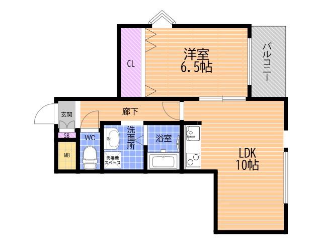 パイネリーF1(1LDK/5階)の間取り写真