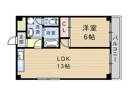 ポート武庫之荘(1LDK/3階)の間取り写真