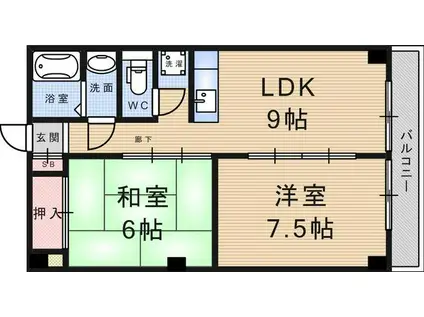 ファースト武庫之荘(2LDK/2階)の間取り写真