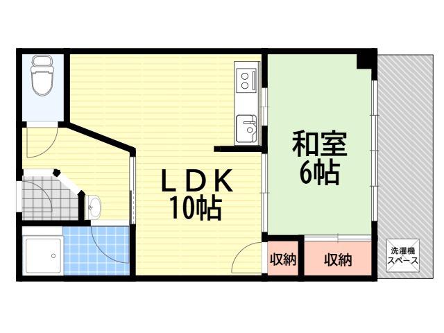 西武庫松崎マンション(1LDK/1階)の間取り写真