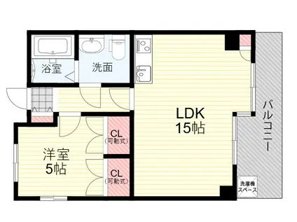 武庫之荘フレックス3(1LDK/2階)の間取り写真