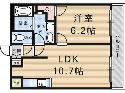 パルデ塚口(1LDK/3階)の間取り写真