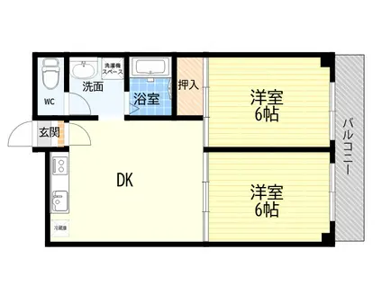 ロイヤルメゾン武庫之荘4(2DK/2階)の間取り写真