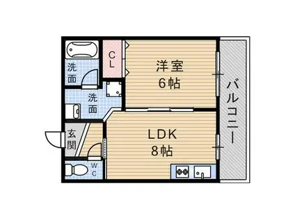 ガーデンプレス南武庫之荘(1LDK/3階)の間取り写真