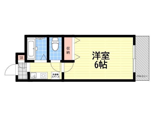 リーガルコート塚口(1K/4階)の間取り写真