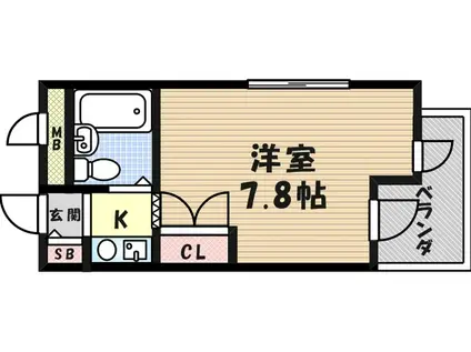 ジョイフル北武庫之荘Ⅰ(ワンルーム/3階)の間取り写真