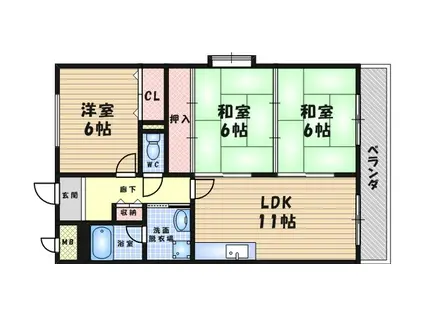 ウィステリア武庫之荘(3LDK/2階)の間取り写真