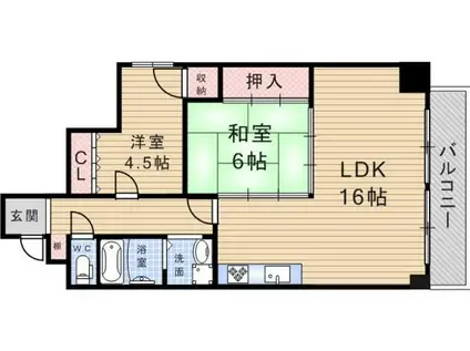 ローヤルシャトー立花(2LDK/2階)の間取り写真