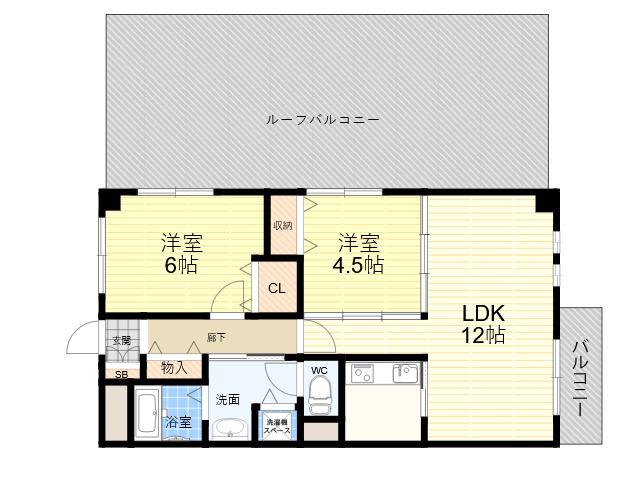 グランシャリオ武庫之荘(2LDK/5階)の間取り写真