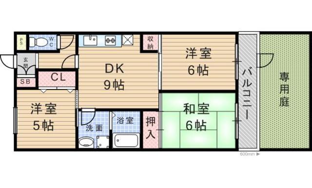コーディアルグラン(3DK/1階)の間取り写真