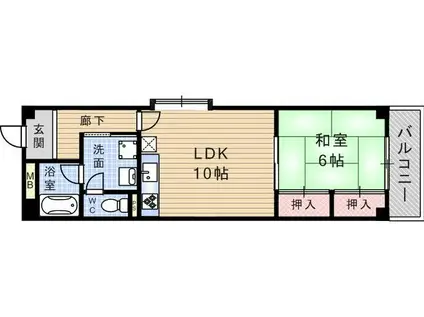 アメニティハイム(1LDK/4階)の間取り写真