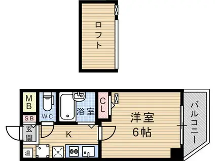 阪急神戸本線 武庫之荘駅 徒歩3分 4階建 築30年(1K/4階)の間取り写真