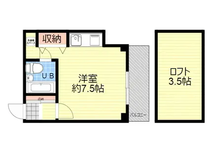 フォーティナインビル(ワンルーム/5階)の間取り写真