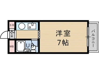 ジョイフル武庫之荘1(1K/1階)の間取り写真