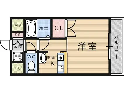 サンロード武庫之荘(ワンルーム/2階)の間取り写真