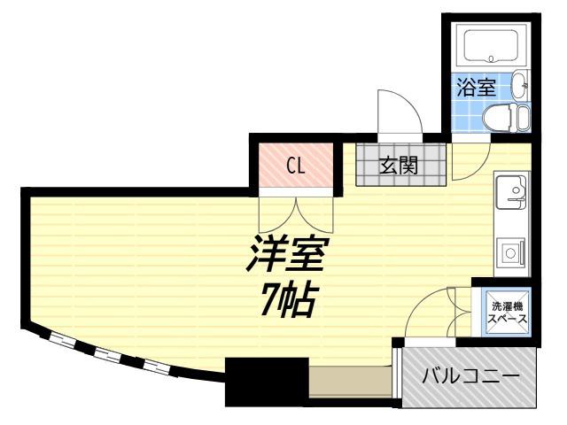 キューブ東武庫之荘(ワンルーム/3階)の間取り写真
