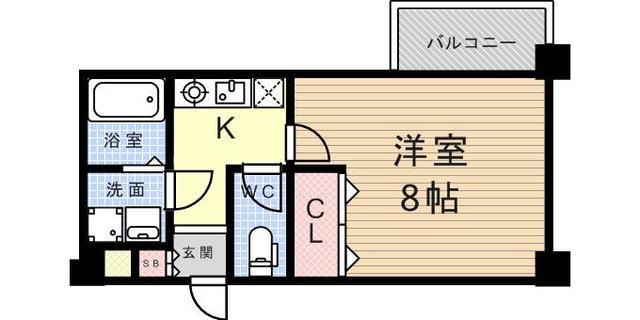 シエテ南塚口(1K/3階)の間取り写真