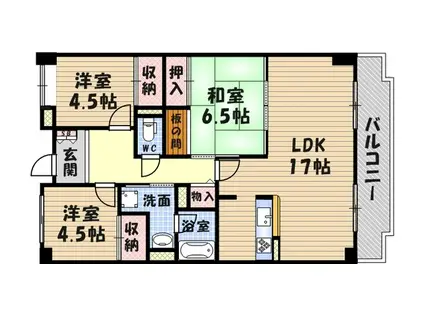 VILLA 96(3LDK/2階)の間取り写真