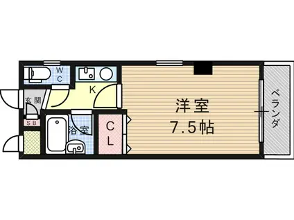 ハイツアルペン武庫之荘(1K/2階)の間取り写真