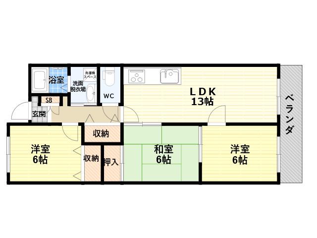 オルティア塚口(3LDK/3階)の間取り写真