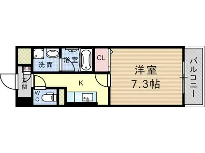 アクシス(1K/4階)の間取り写真
