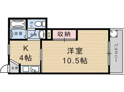 土井マンション(1K/2階)の間取り写真