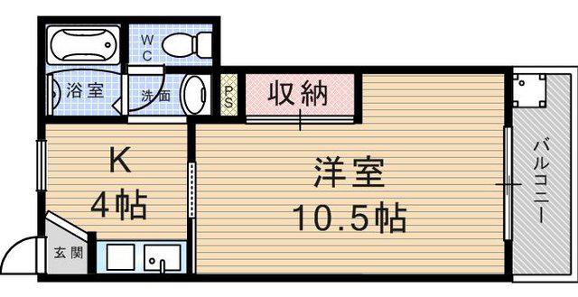 土井マンション(1K/2階)の間取り写真
