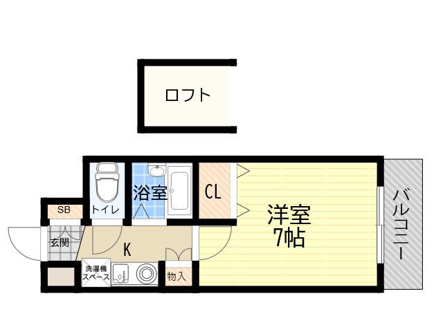 AVENIR(1K/4階)の間取り写真
