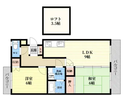 セントエルモスⅠ(2LDK/5階)の間取り写真