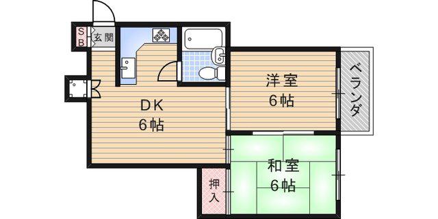 パラツィーナ立花(2DK/3階)の間取り写真